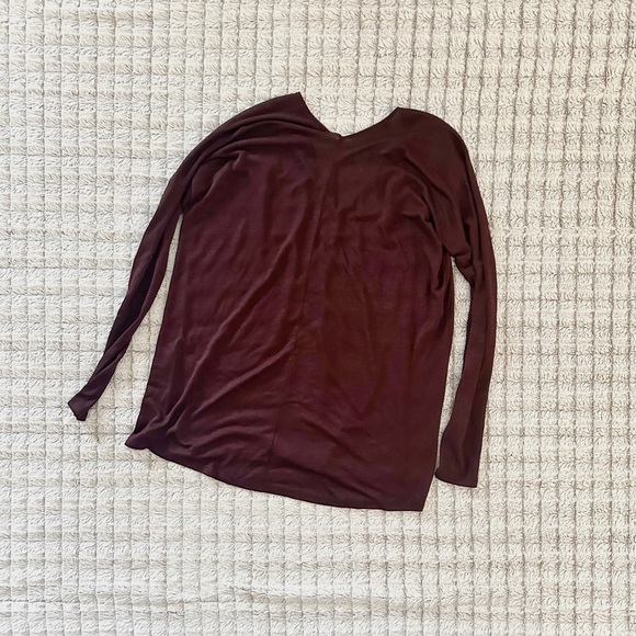 Vince Women's V-Neck Sweater - Burgundy - Picture 3 of 5